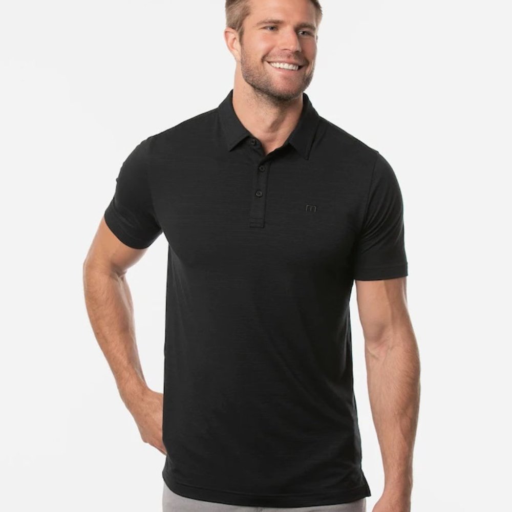 NWT Travis Mathew THE HEATER golf polo shirt black travismathew Brand New